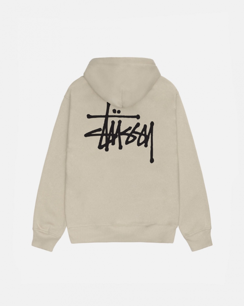 Stussy Basic Stussy Zip Hoodie - Unisex Hoodies Khaki | BHUSD52340