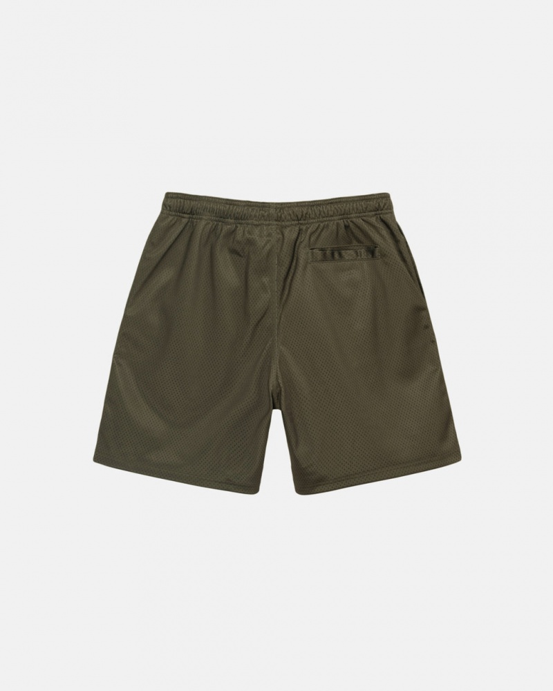 Stussy Big Basic Mesh Rövid - Men&s Shorts Trunks Olivazöld | UHUTG37751