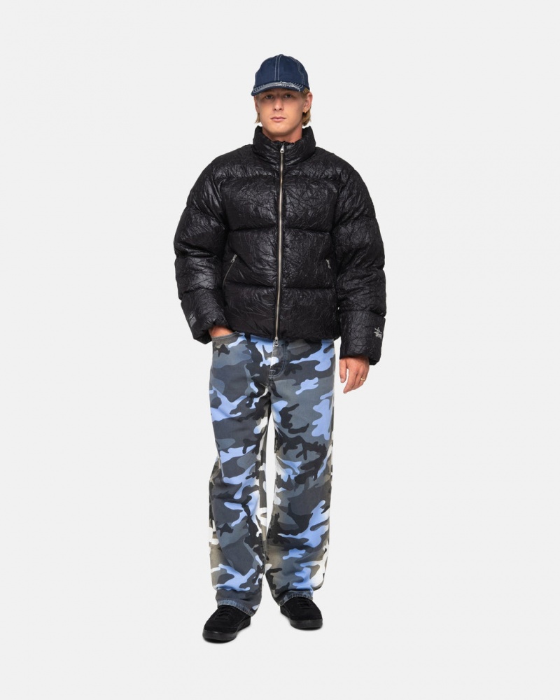 Stussy Big Ol& Jean Spray Dye Vászon - Unisex Denim Kék Camo | YHUVQ99025