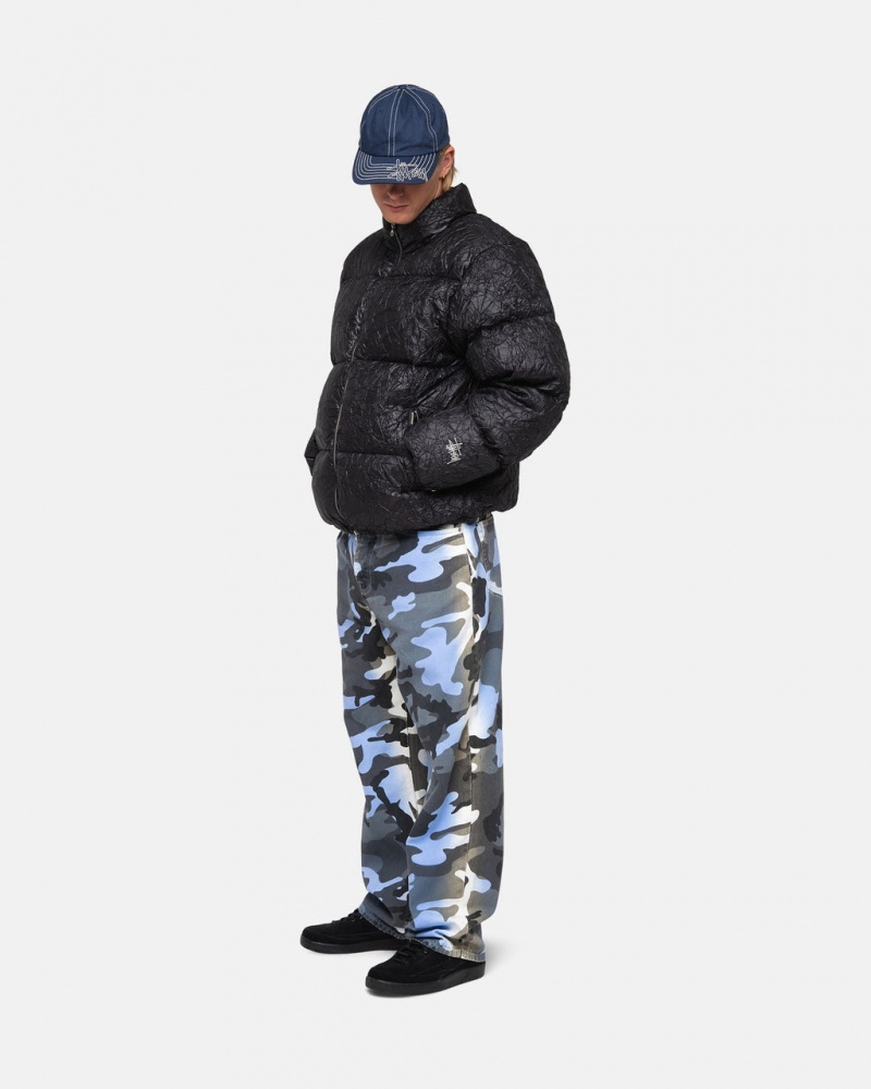 Stussy Big Ol& Jean Spray Dye Vászon - Unisex Denim Kék Camo | YHUVQ99025