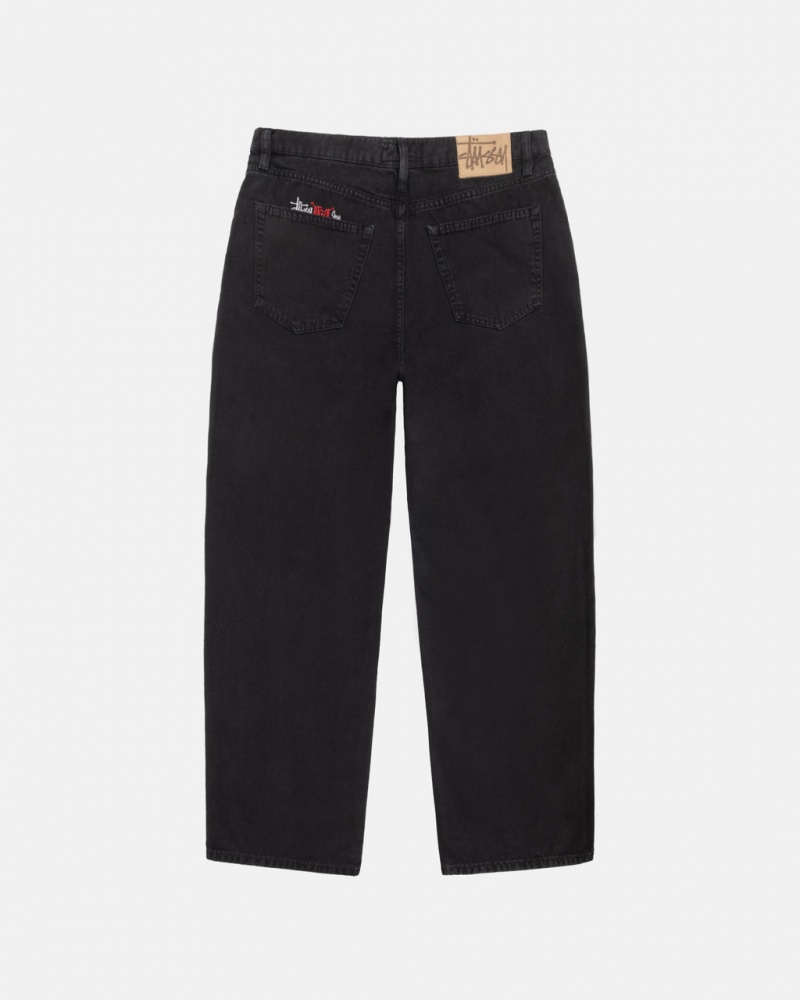 Stussy Big Ol& Jean Washed Vászon - Unisex Pants Fekete | EHUHC36280