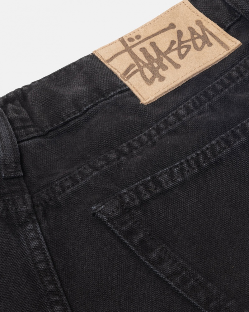 Stussy Big Ol Jean Washed Vászon - Unisex Pants Fekete | HUCIF83612