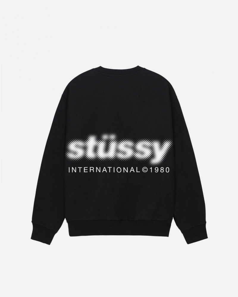 Stussy Blur Crew - Unisex Hoodies Fekete | HUQCS66585