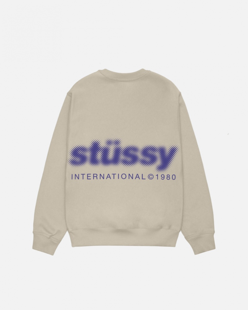 Stussy Blur Crew - Unisex Hoodies Khaki | QHUWA78818