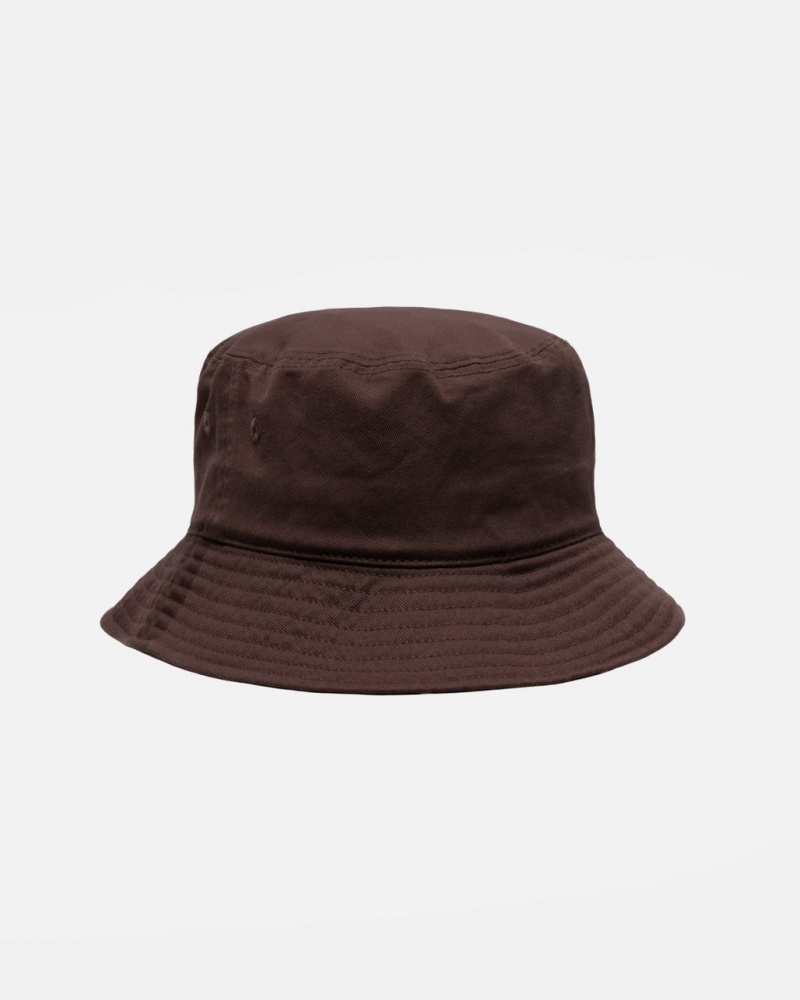 Stussy Bucket Hat Big Stock - Unisex Csokoládé | UHUTG75007