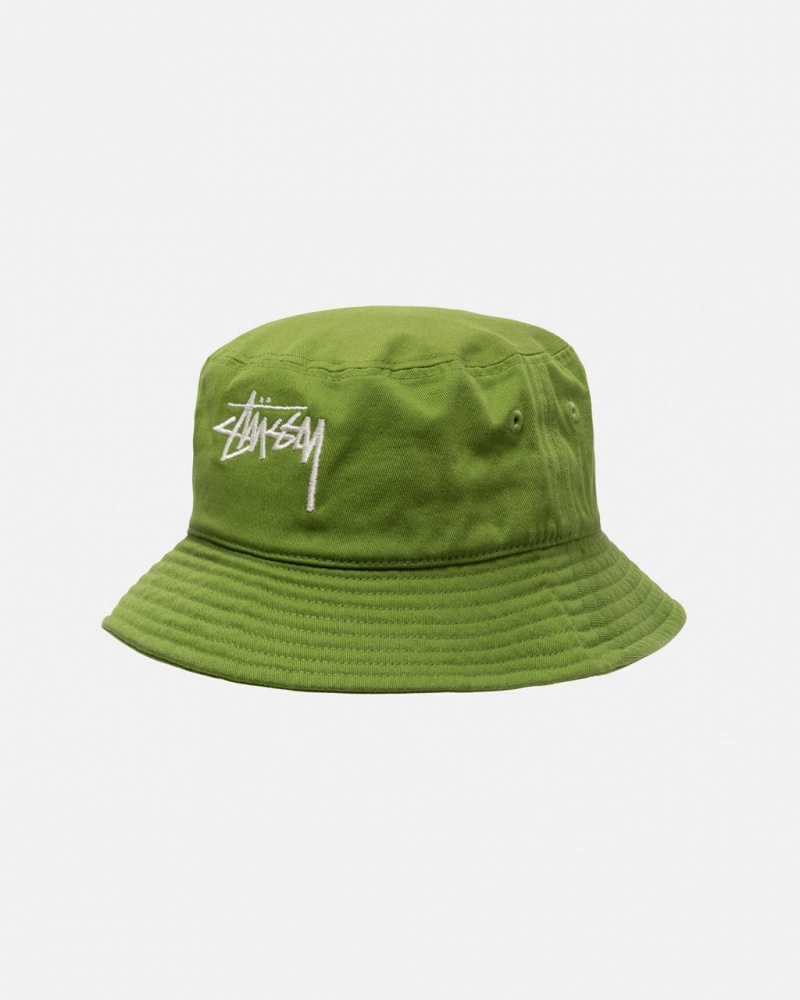 Stussy Bucket Hat Big Stock - Unisex Zöld | HUEGJ57257