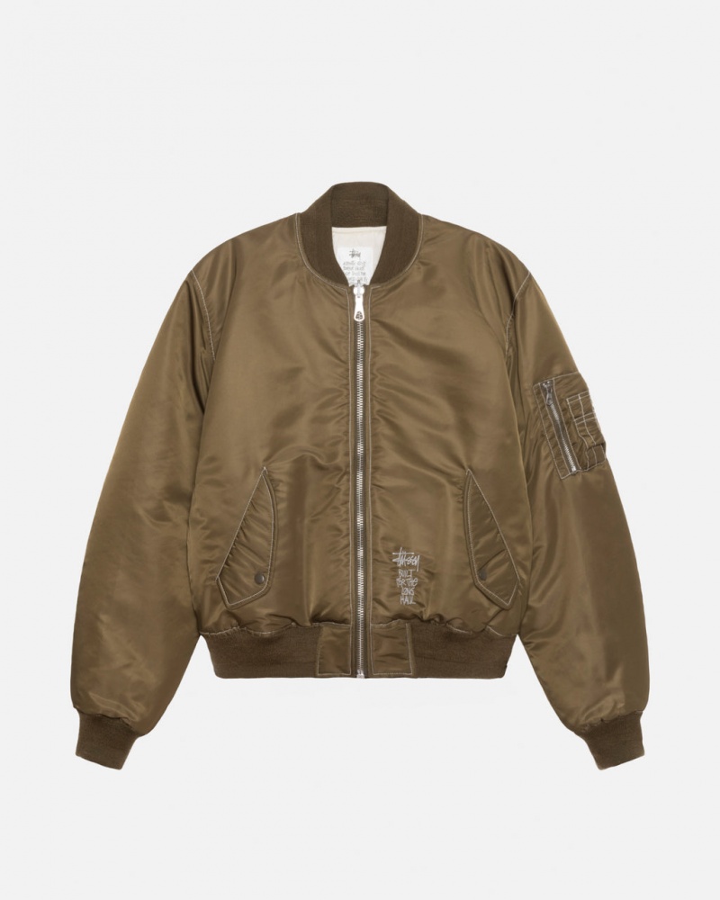 Stussy Built Reversible Bomber Jacket - Unisex Jackets Barna | FHUHY17883