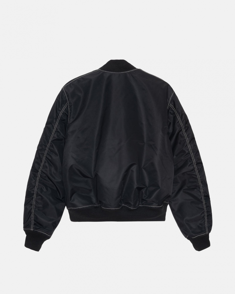 Stussy Built Reversible Bomber Jacket - Unisex Jackets Fekete | HUXBR18265