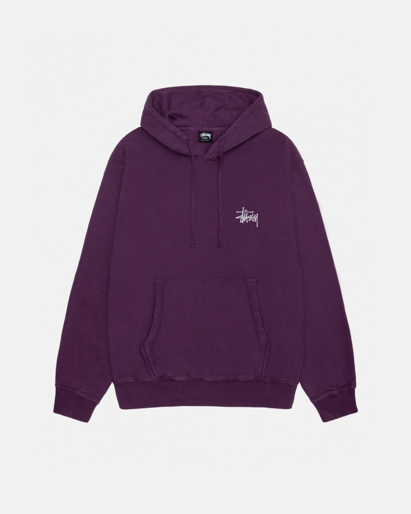 Stussy Built Tough Hoodie Pigment Dyed - Unisex Hoodies Lila | PHUER24426