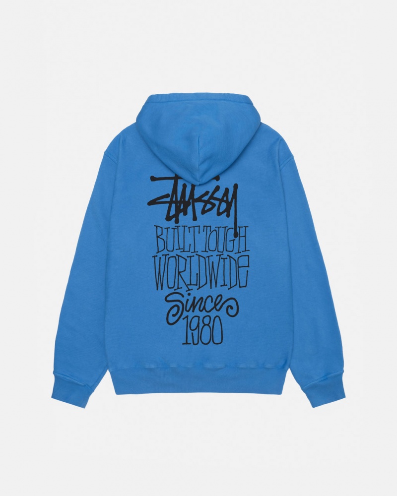 Stussy Built Tough Hoodie Pigment Dyed - Unisex Hoodies Kék | XHUBH65111