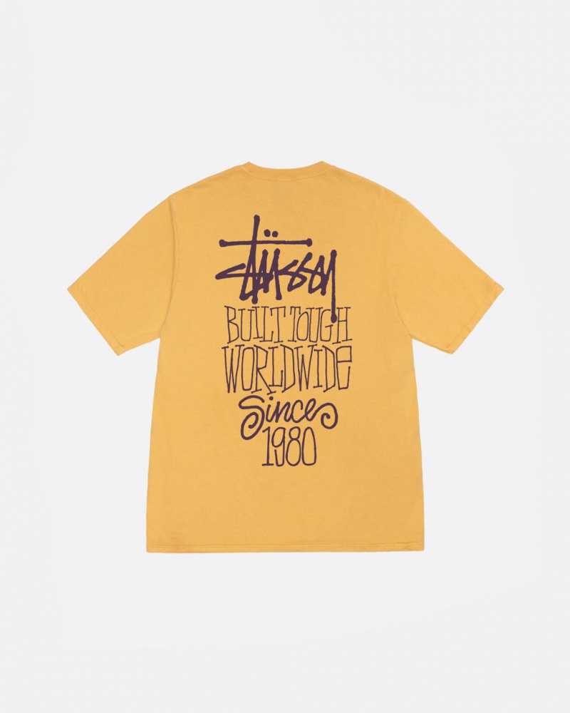 Stussy Built Tough Tee Pigment Dyed - Unisex Shortsleeve Narancssárga | BHUSD98522