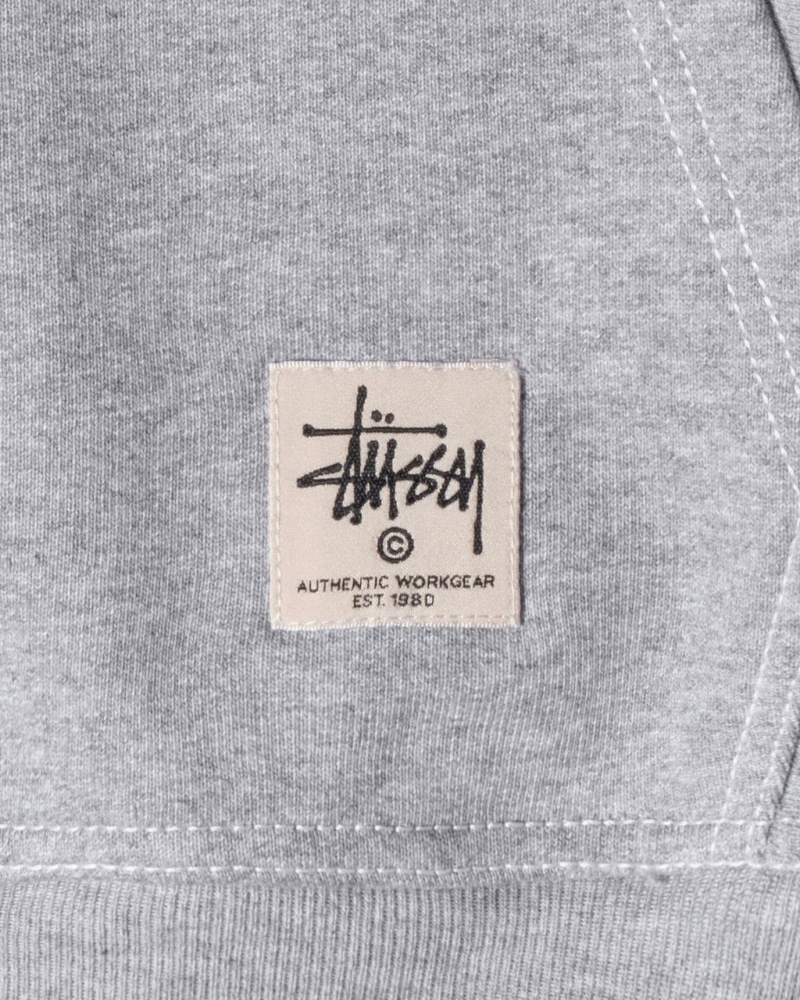 Stussy Contrast Stitch Label Hoodie - Unisex Hoodies Szürke | HUZDE25086