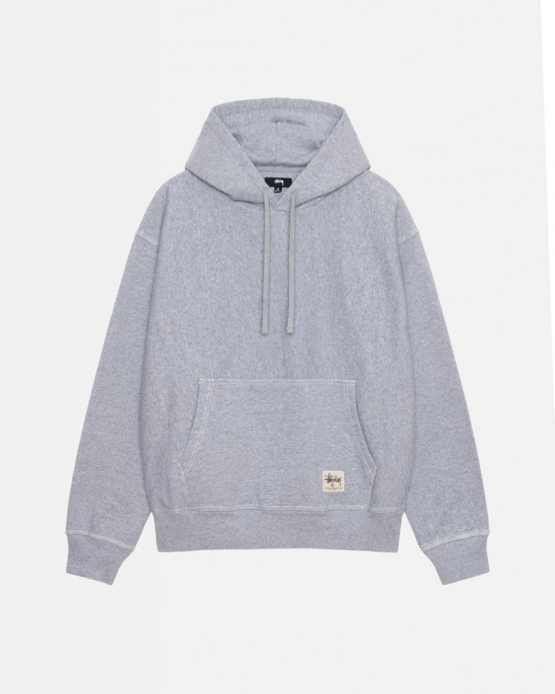 Stussy Contrast Stitch Label Hoodie - Unisex Hoodies Szürke | HUZDE25086