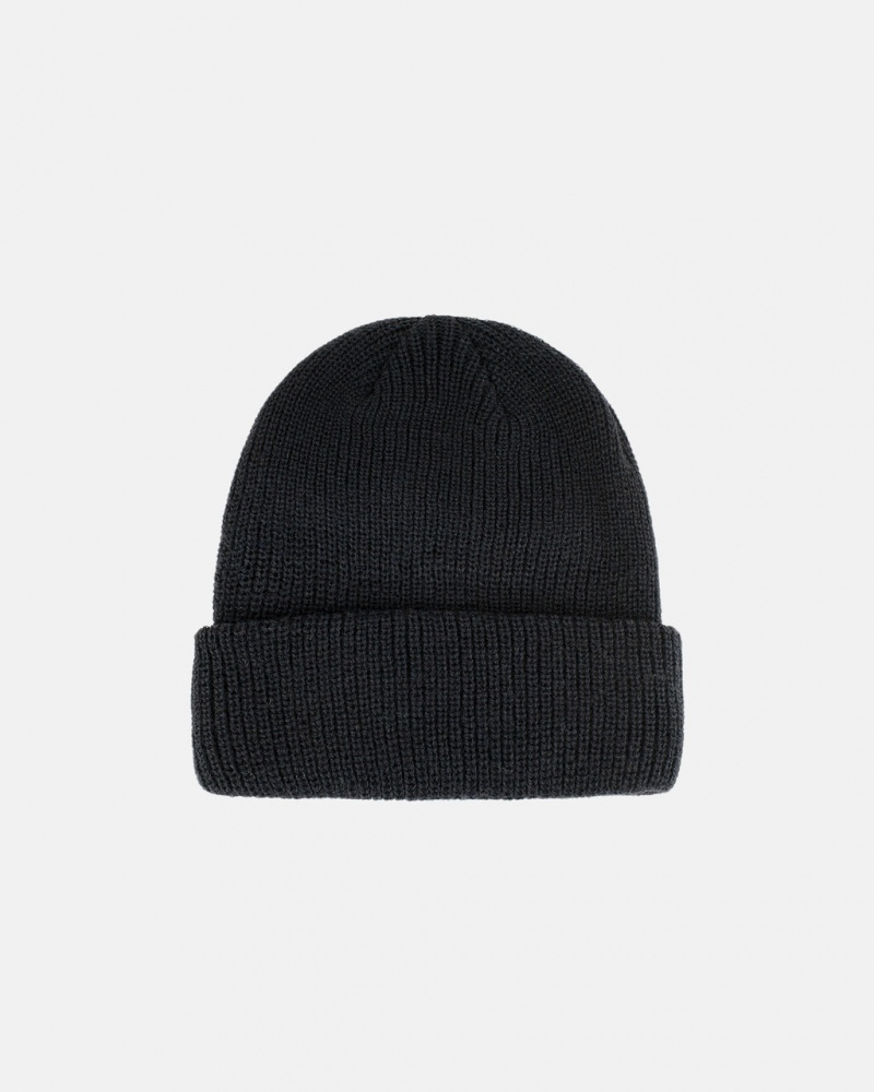 Stussy Cuff Beanie Basic - Unisex Fekete | DHUVO63869