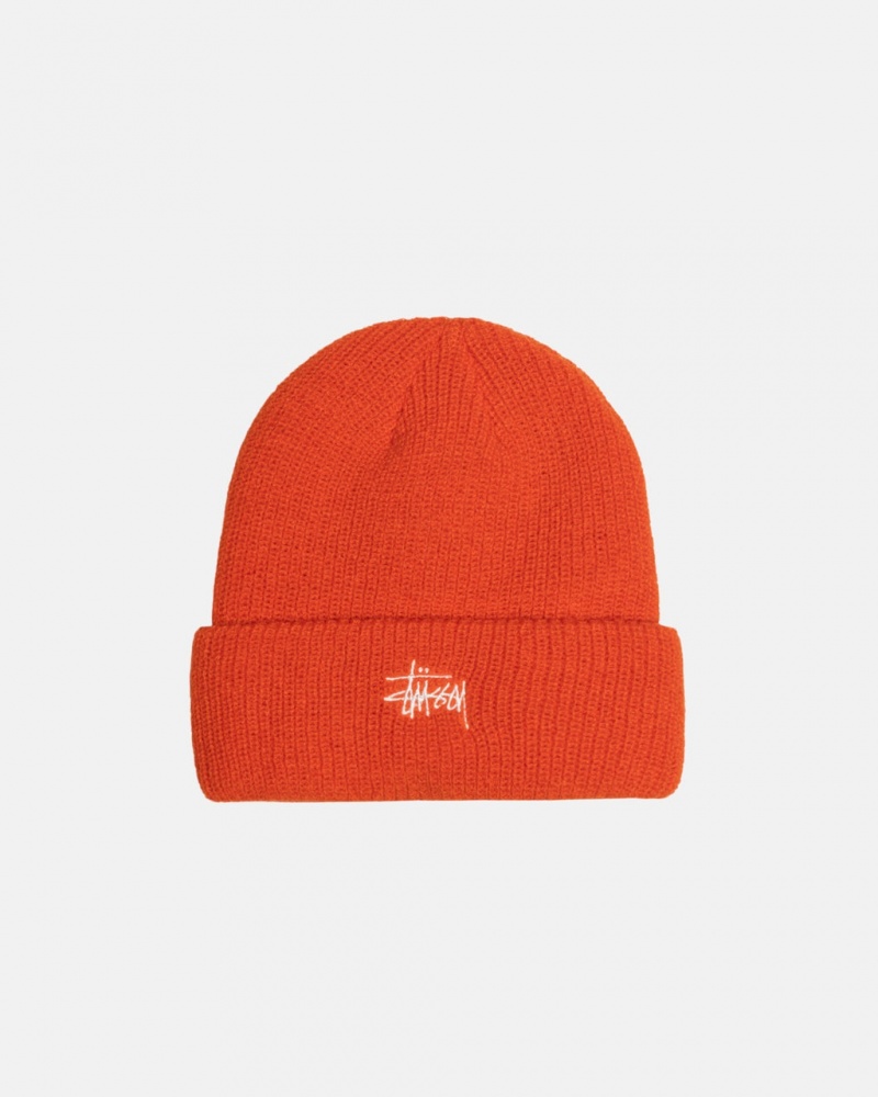 Stussy Cuff Beanie Basic - Unisex Narancssárga | HUZDE45307