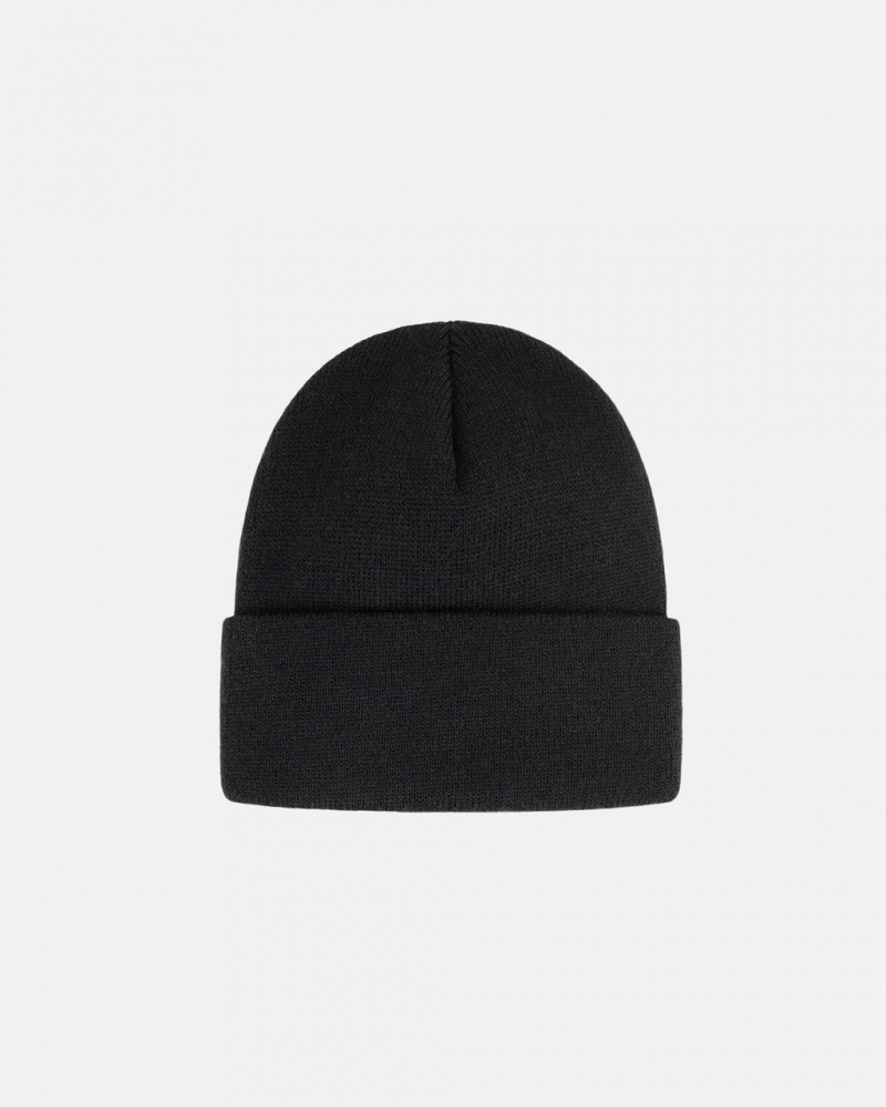 Stussy Cuff Beanie Stock - Unisex Fekete | UHUTG80156