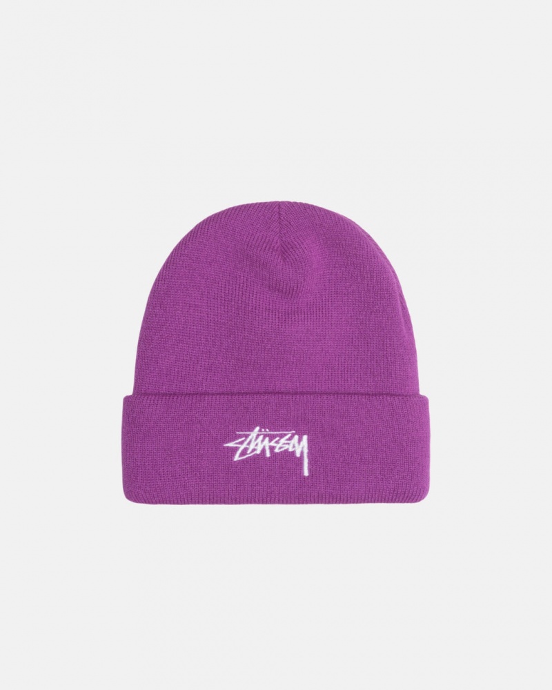 Stussy Cuff Beanie Stock - Unisex Lila | HUJKU38005