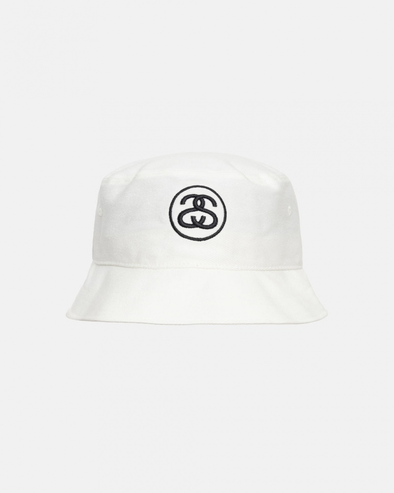 Stussy Deep Bucket Hat SS Link - Unisex Fehér | HUNEJ37430