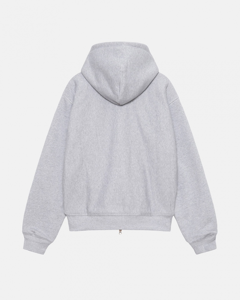 Stussy Double Face Label Zip Hoodie - Unisex Hoodies Szürke | BHUSD89518