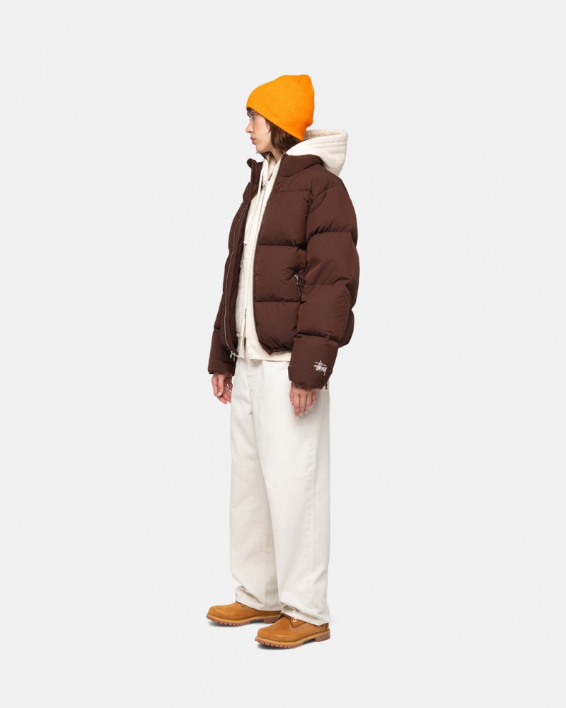 Stussy Down Puffer Nejlon - Unisex Jackets Barna | SHUVO45955