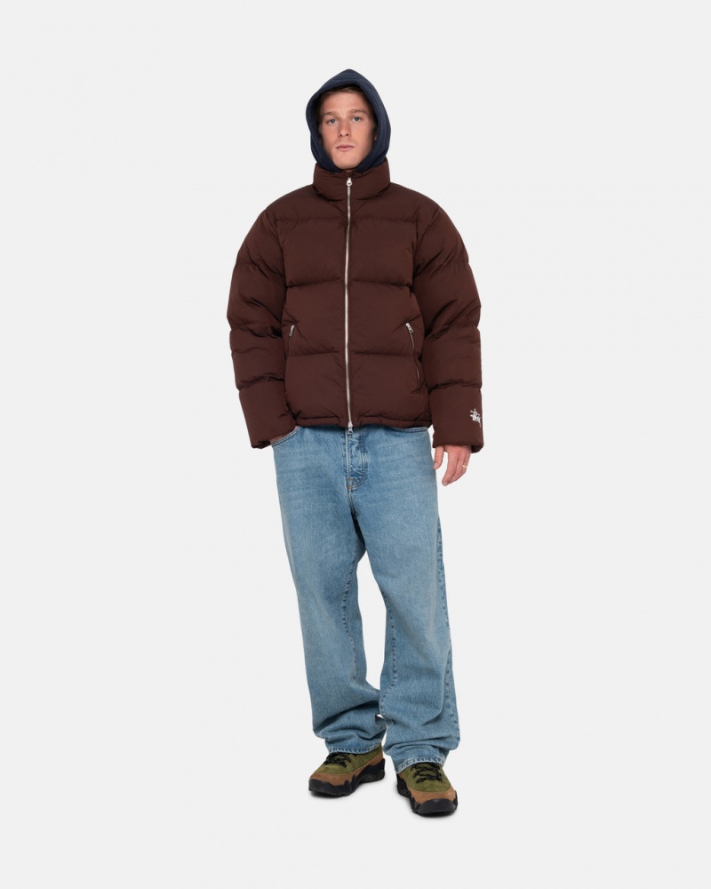 Stussy Down Puffer Nejlon - Unisex Jackets Barna | SHUVO45955