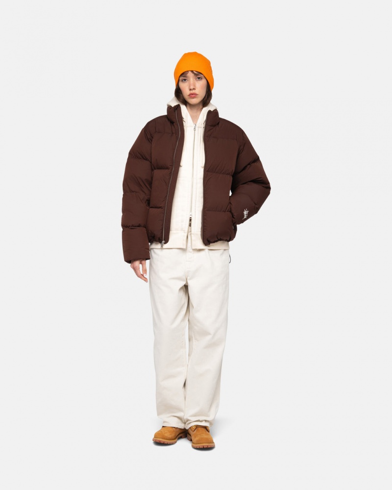 Stussy Down Puffer Nejlon - Unisex Jackets Barna | SHUVO45955