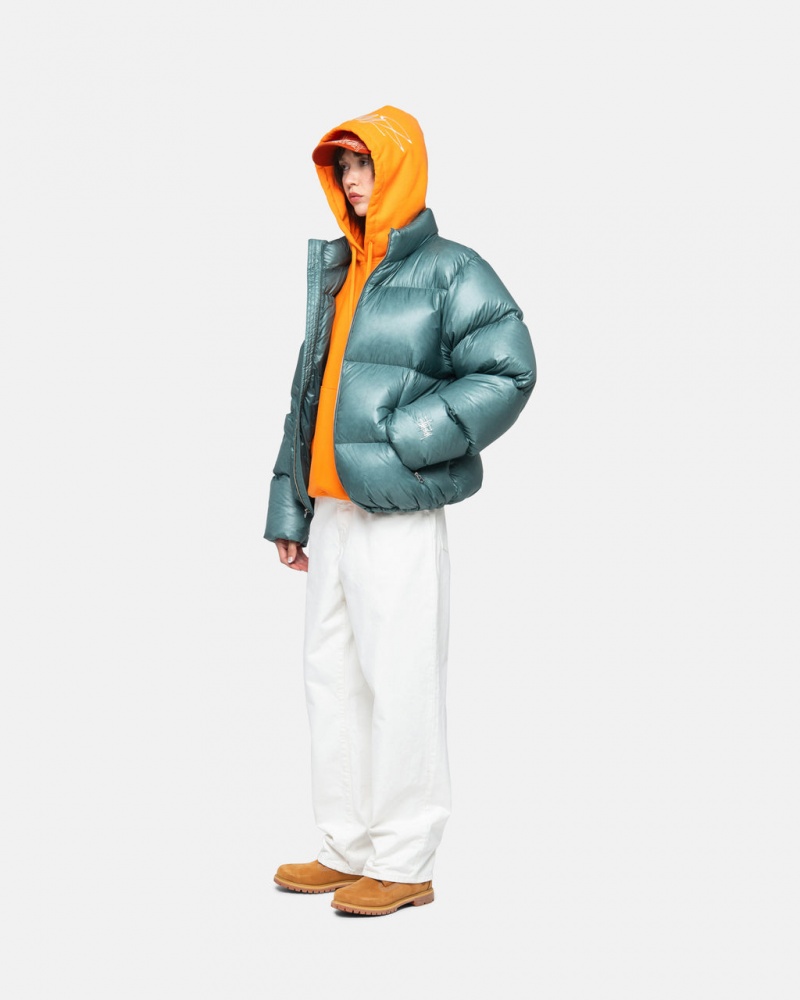 Stussy Down Puffer Parachute Ripstop - Unisex Jackets Kék | YHUGT55613