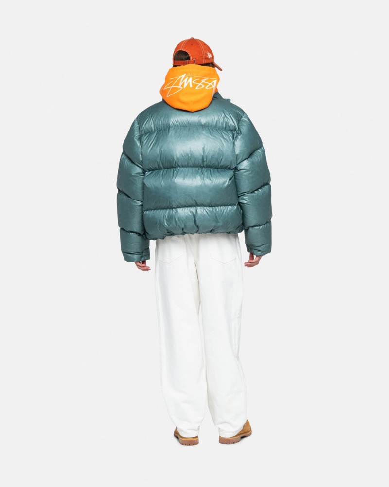 Stussy Down Puffer Parachute Ripstop - Unisex Jackets Kék | YHUGT55613