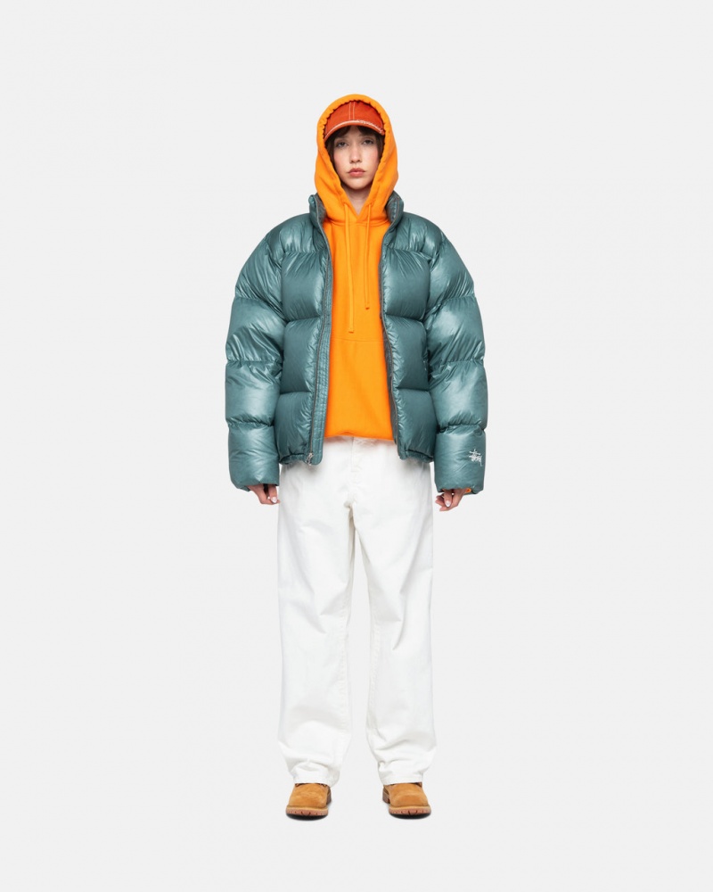 Stussy Down Puffer Parachute Ripstop - Unisex Jackets Kék | YHUGT55613