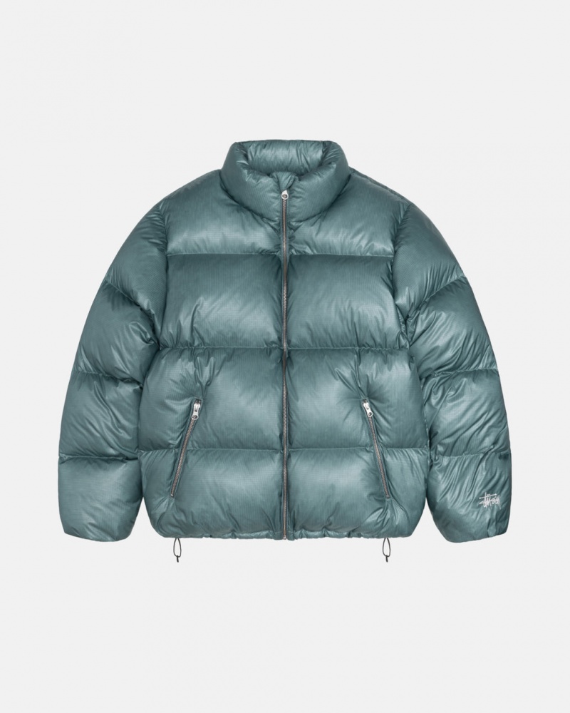 Stussy Down Puffer Parachute Ripstop - Unisex Jackets Kék | YHUGT55613