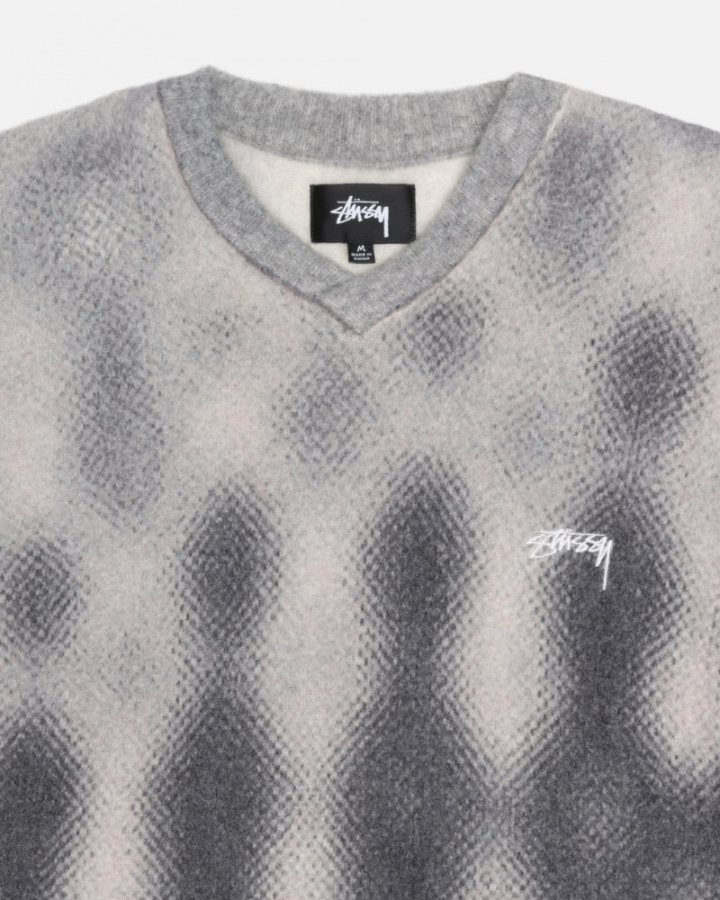 Stussy Gradient Dot Brushed Pulóver - Unisex Sweaters Szürke | HUZPD60820