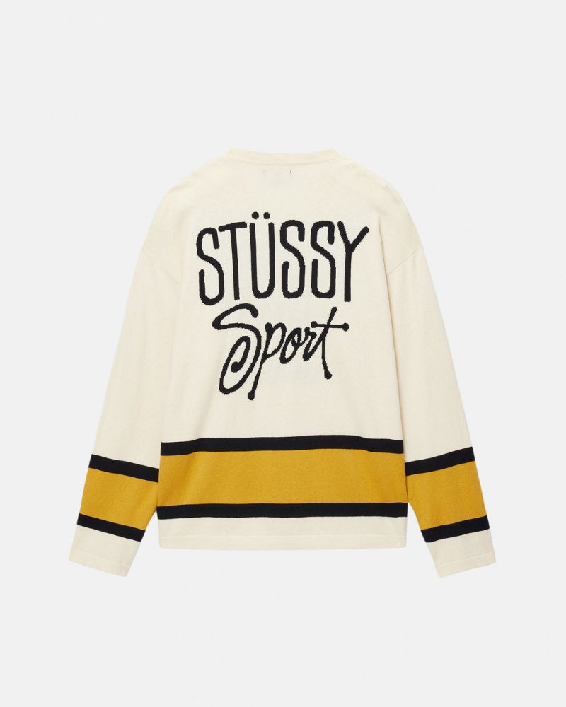 Stussy Hockey Pulóver - Unisex Sweaters Bézs | LHUTR42371