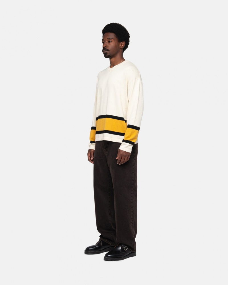 Stussy Hockey Pulóver - Unisex Sweaters Bézs | LHUTR42371