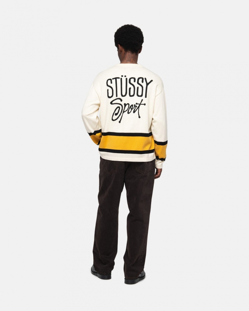 Stussy Hockey Pulóver - Unisex Sweaters Bézs | LHUTR42371