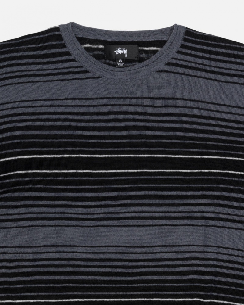 Stussy Horizontal Stripe Pulóver - Unisex Sweaters Szürke | PHUQX73621