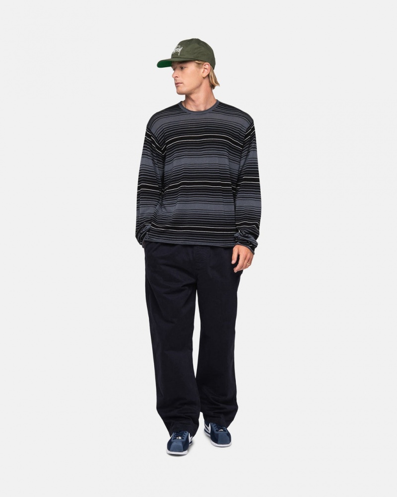 Stussy Horizontal Stripe Pulóver - Unisex Sweaters Szürke | PHUQX73621