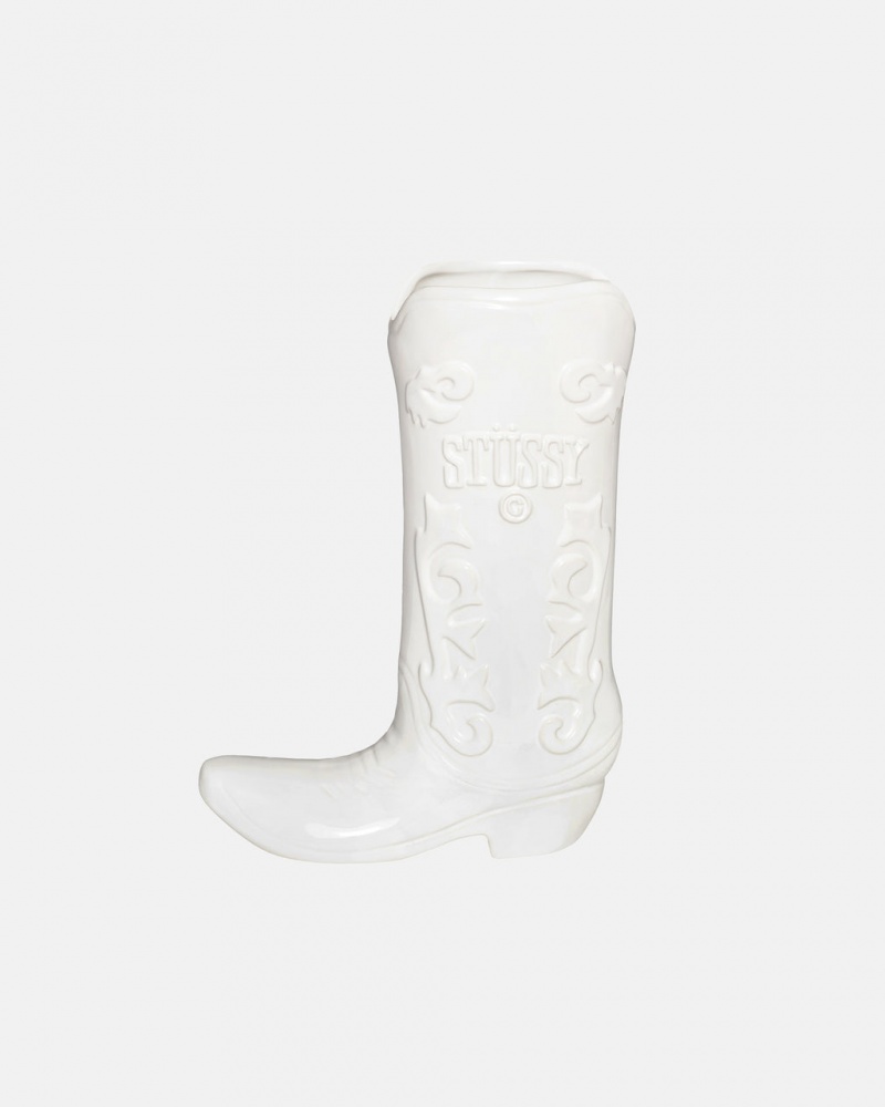 Stussy Kerámiai Boot Vase - Vase/Pottery Fehér | HUDYB29063