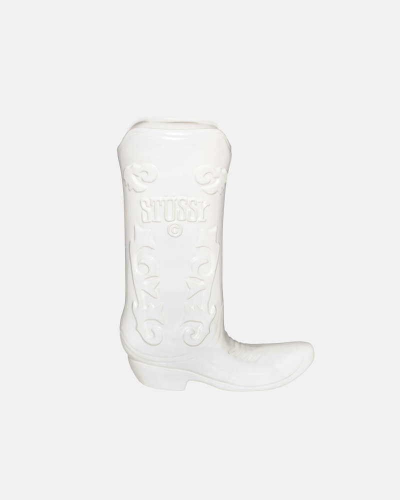 Stussy Kerámiai Boot Vase - Vase/Pottery Fehér | HUDYB29063