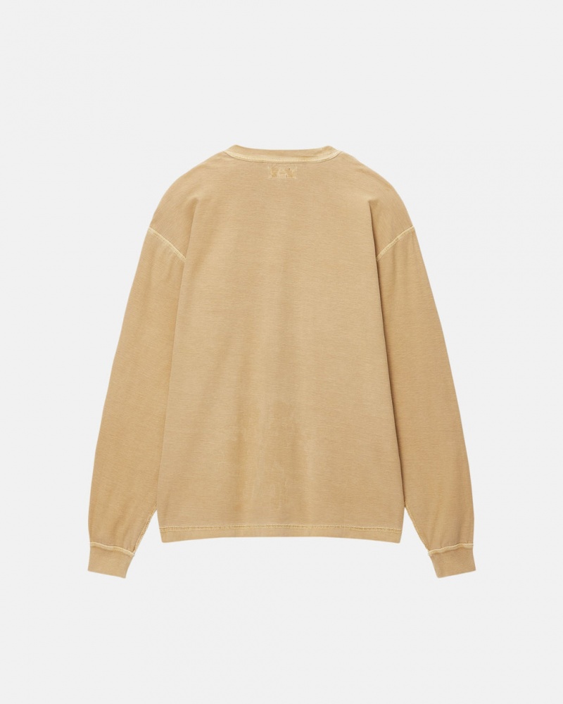 Stussy Lazy LS Tee - Unisex Longsleeve T-Shirts Arany | HUNZX99261