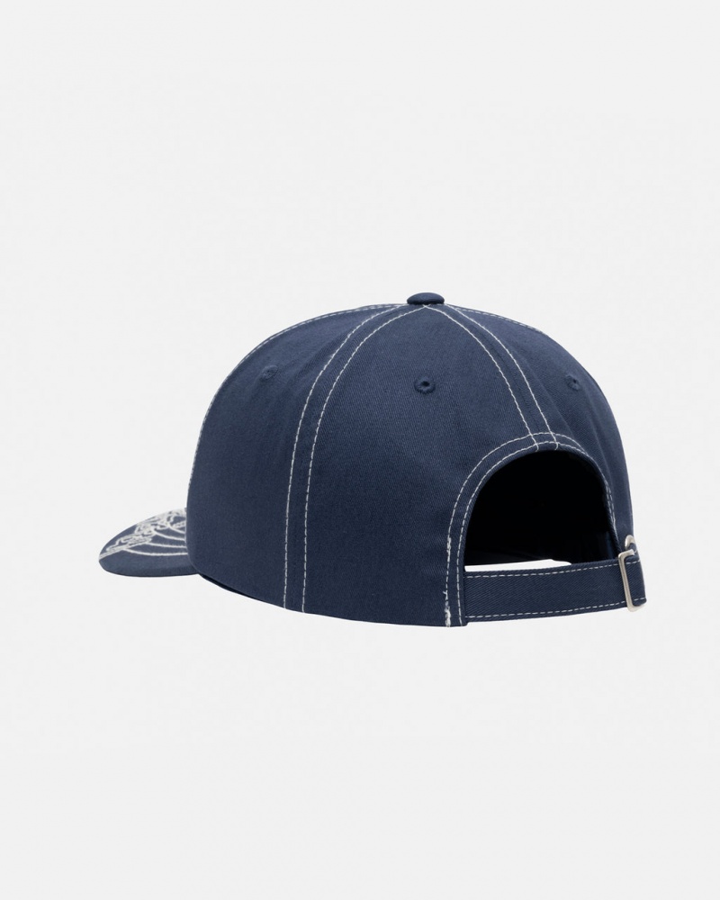 Stussy Low Pro Basic Stitch Strapback - Unisex Sötétkék | XHUGW92854