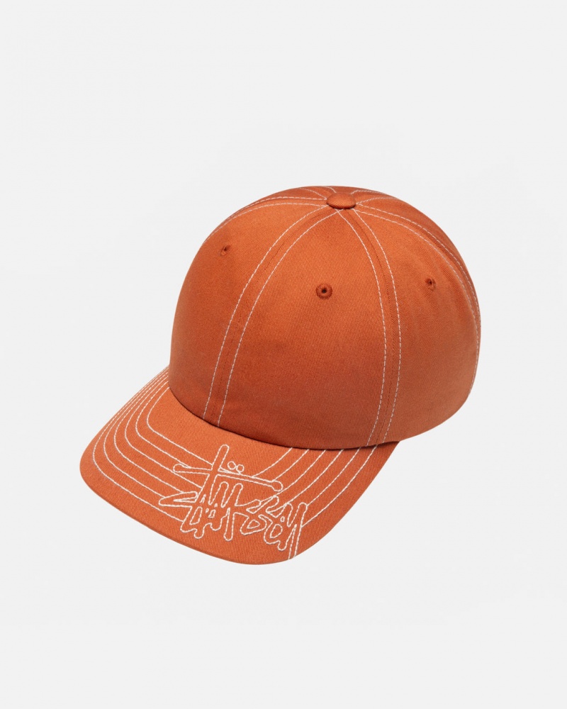 Stussy Low Pro Basic Stitch Strapback - Unisex Narancssárga | DHUVO58070