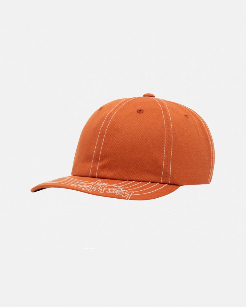 Stussy Low Pro Basic Stitch Strapback - Unisex Narancssárga | DHUVO58070