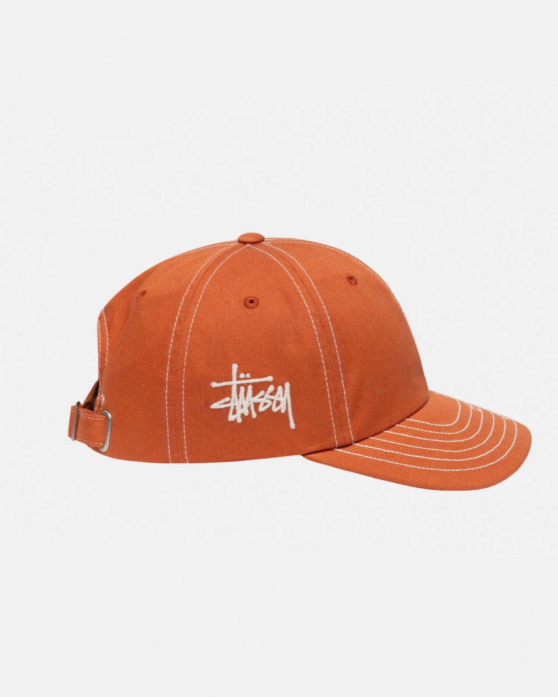 Stussy Low Pro Basic Stitch Strapback - Unisex Narancssárga | DHUVO58070