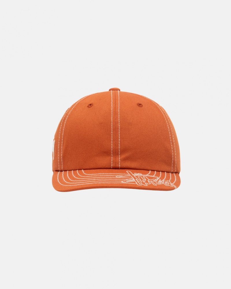 Stussy Low Pro Basic Stitch Strapback - Unisex Narancssárga | DHUVO58070