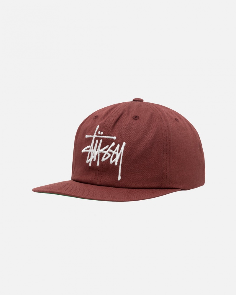 Stussy Mid-Depth Basic Strapback - Unisex Piros Barna | YHUVQ81891