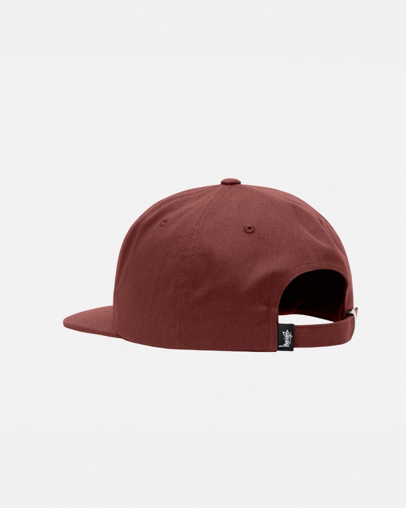 Stussy Mid-Depth Basic Strapback - Unisex Piros Barna | YHUVQ81891