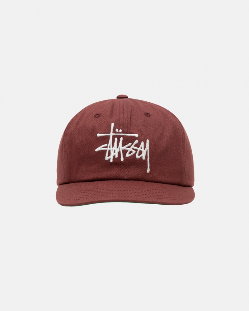 Stussy Mid-Depth Basic Strapback - Unisex Piros Barna | YHUVQ81891