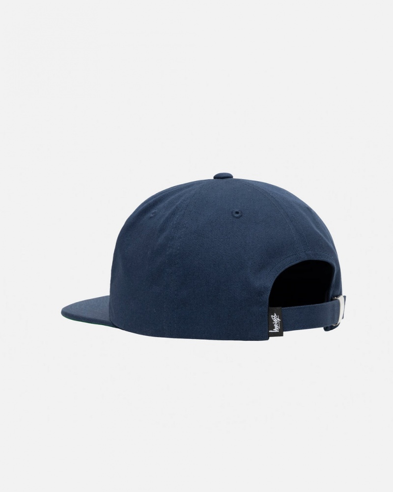 Stussy Mid-Depth Basic Strapback - Unisex Sötétkék | HUZDE33375