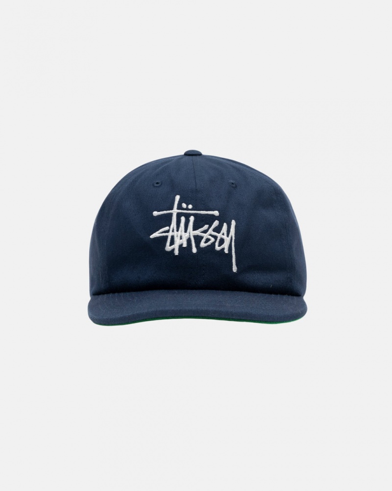 Stussy Mid-Depth Basic Strapback - Unisex Sötétkék | HUZDE33375