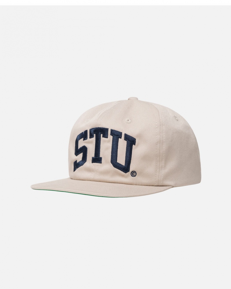 Stussy Mid-Depth Stu Arch Strapback - Unisex Khaki | PHUQX27283